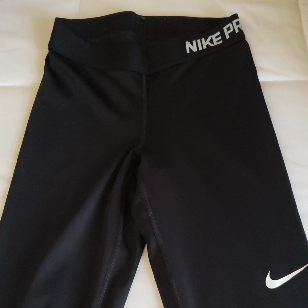 Nike Black Pro Leggings with White Logo